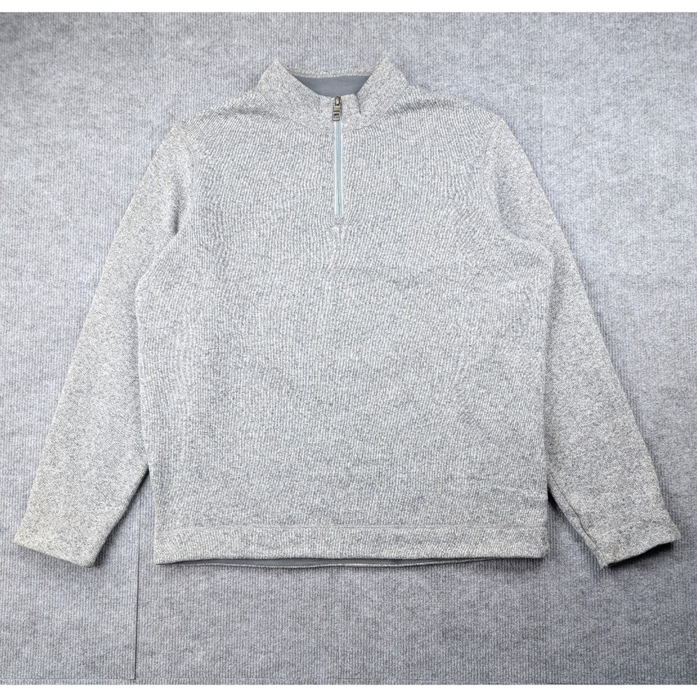 Peter Millar 1/4 Zip Fleece Men XL Heathered Gray Athleisure Minimal Preppy Golf